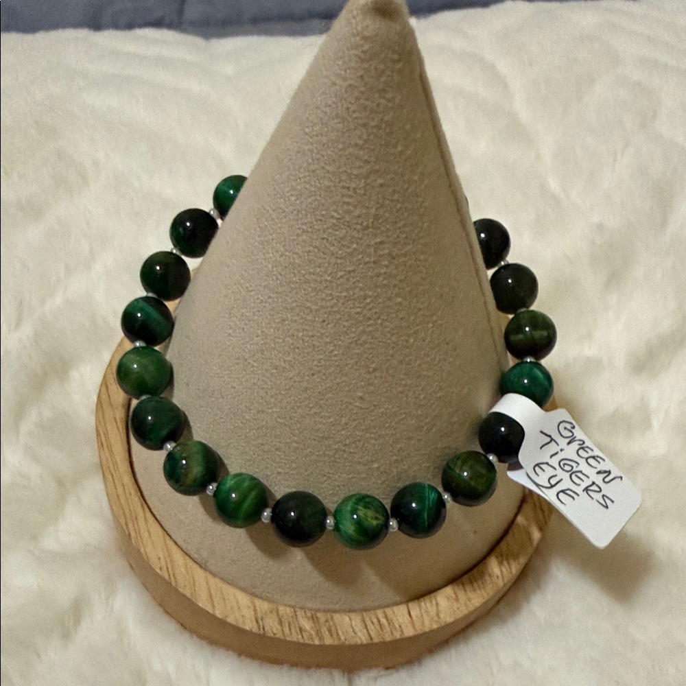 Green Tiger Eye 8mm Beaded Bracelet